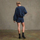 Embellished Quilted Denim Bomber Jacket