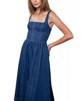 Hoof Front Denim Midi Dress