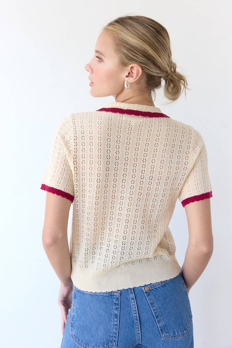 All Over Pointelle Cardigan -