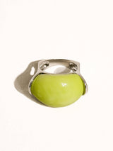 Nanette Platinum Green Jade Statement Ring: Green