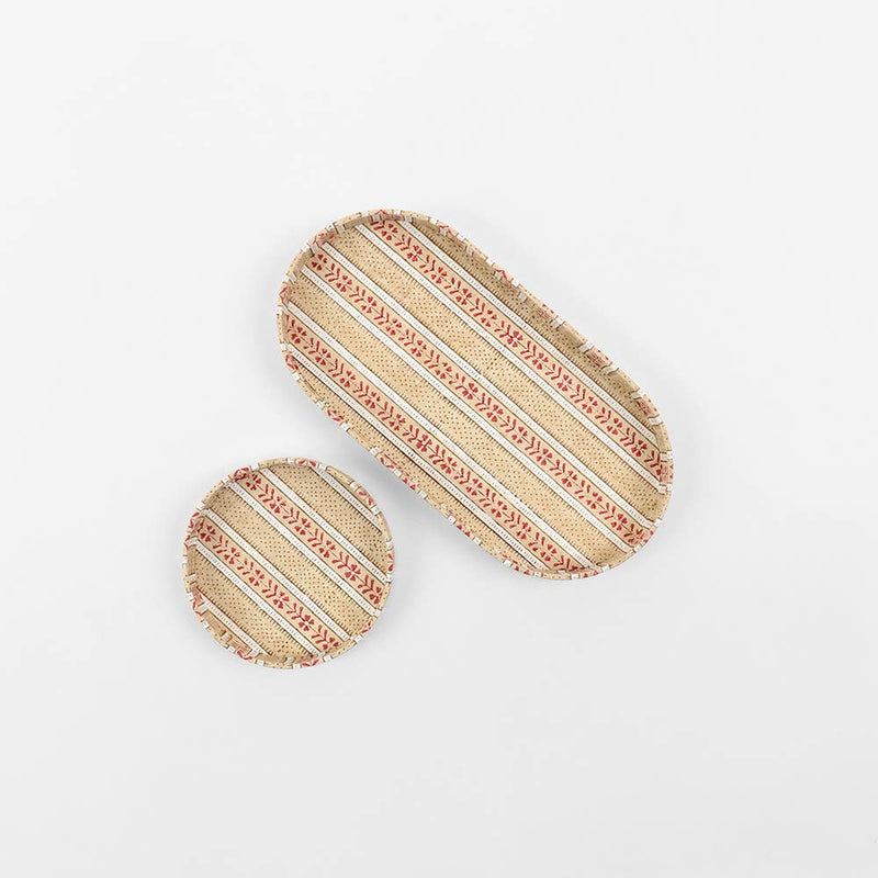 DESK TRAY SET FLORAL STRIPE OCHRE