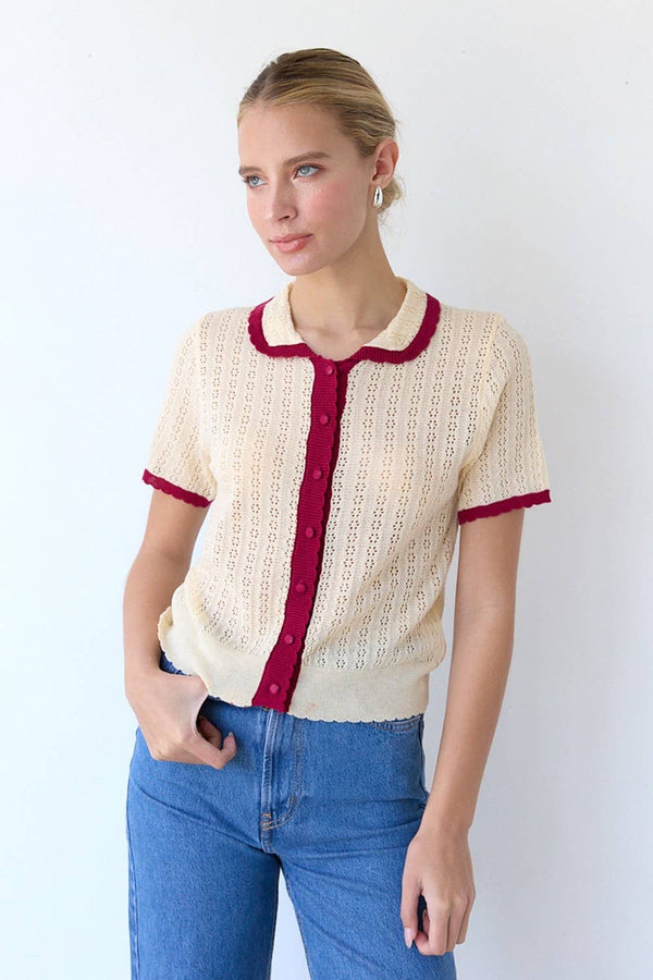 All Over Pointelle Cardigan -