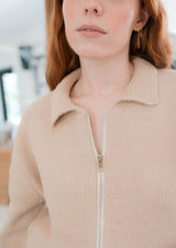 Cozy Pattern Zip Sweater Jacket