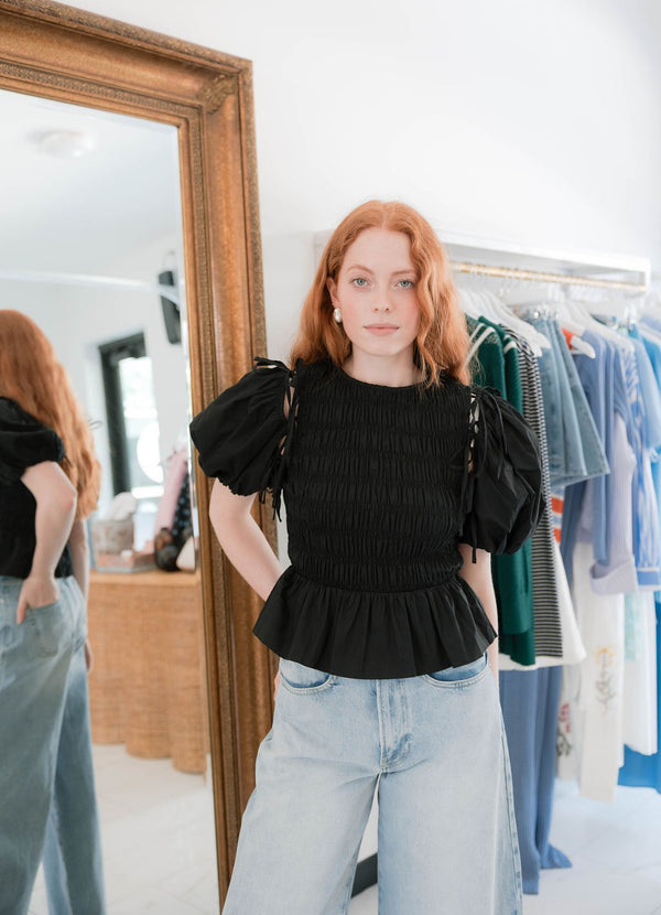 Black Peplum Top