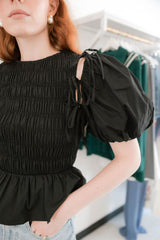 Black Peplum Top