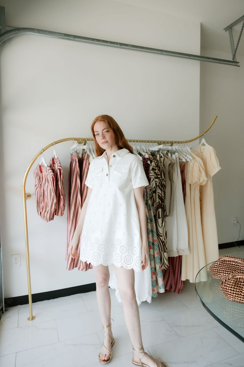 Denim Eyelet Dress