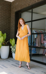 Pleated Midi Dress