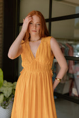 Pleated Midi Dress