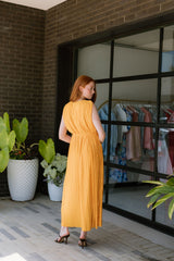 Pleated Midi Dress