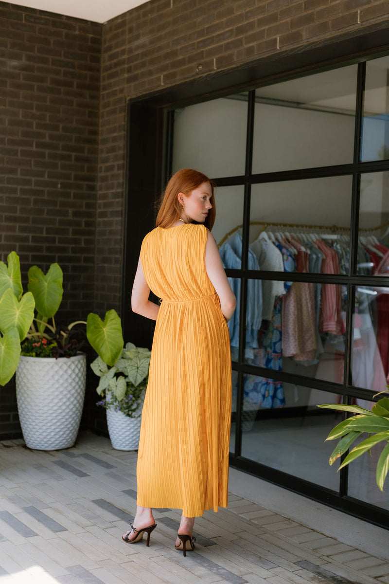 Pleated Midi Dress