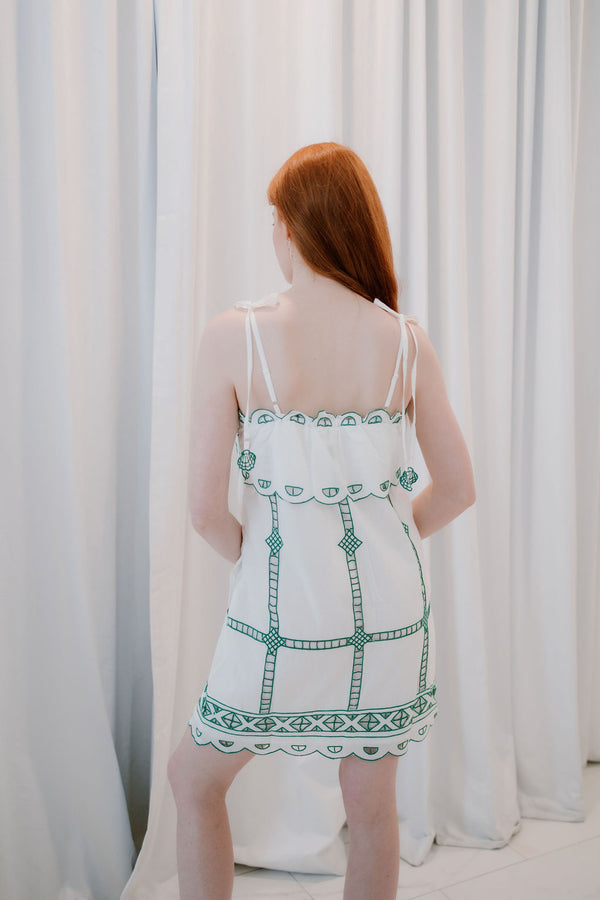 Embroidered Mini Dress