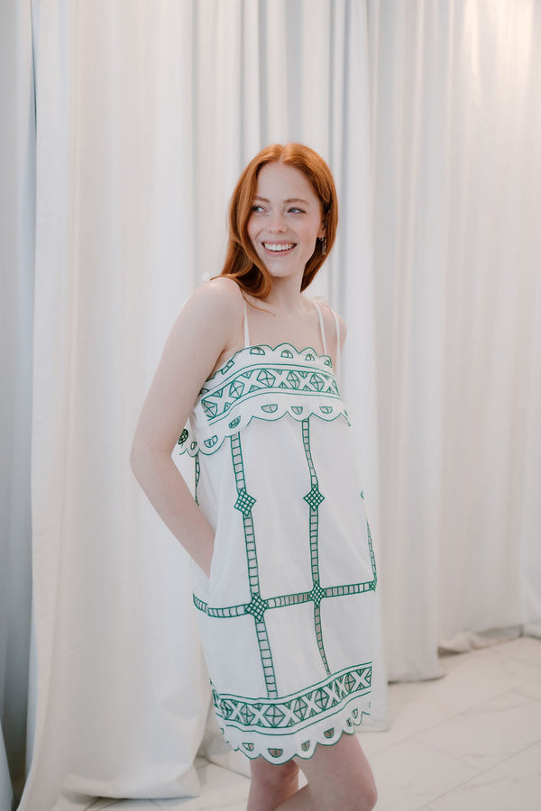 Embroidered Mini Dress