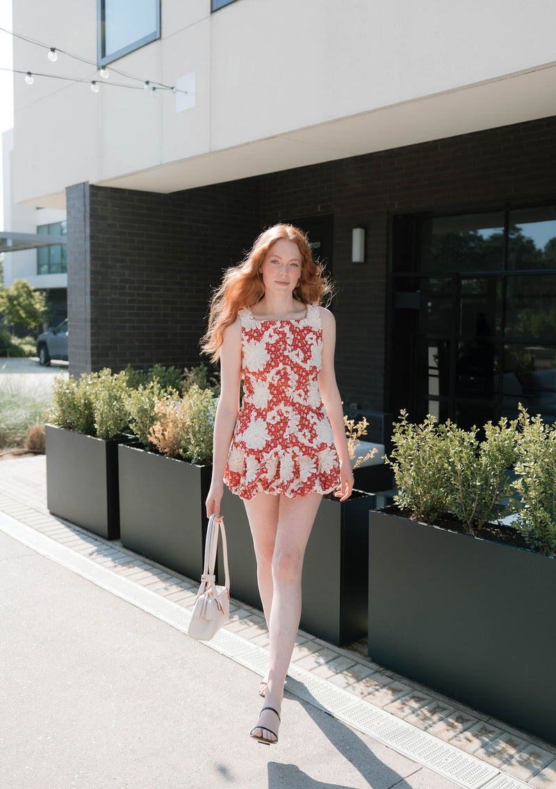 Embroidered Bubble Hem Short