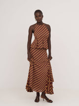 Contrast Stripes and Polka Dot Top