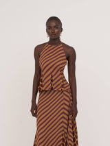 Contrast Stripes and Polka Dot Top