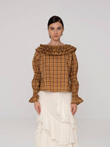 Tartine Plaid Print Blouse