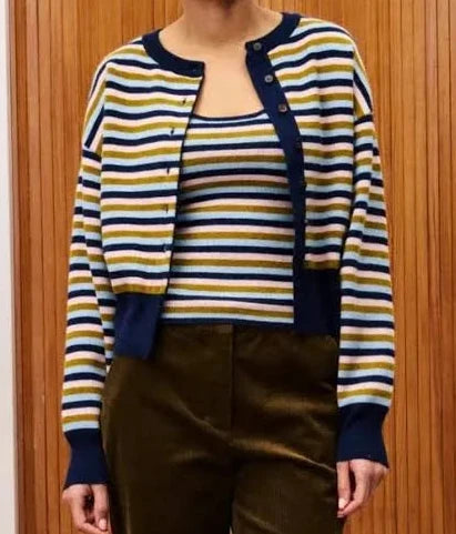 Striped Cardigan Set