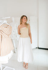 Two Tone Bubble Hem Midi