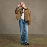 Collar Jacket with Contrast Stitching