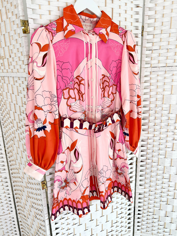 Pink Billy Engineered Shirt Dress