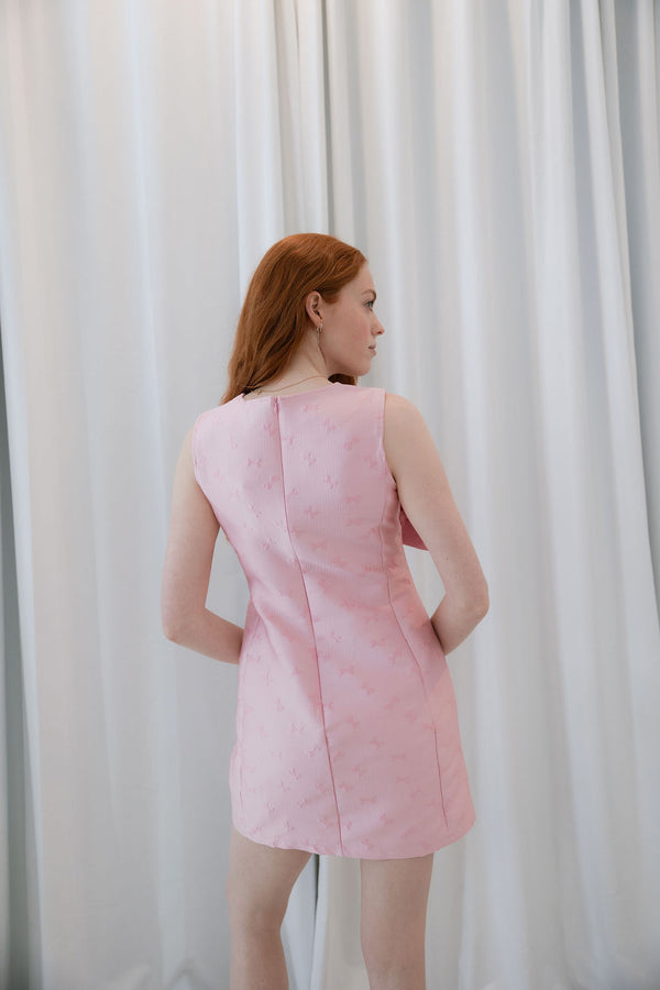 Gali Bow Jacquard Mini Dress
