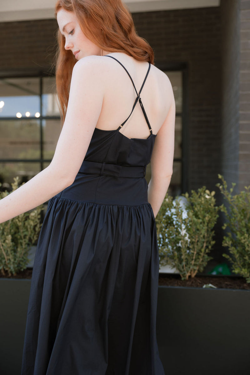 Belted Corset Midi Dress