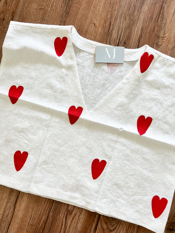 Linen Heart Top