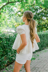 Lisse Jacquard Babydoll Top