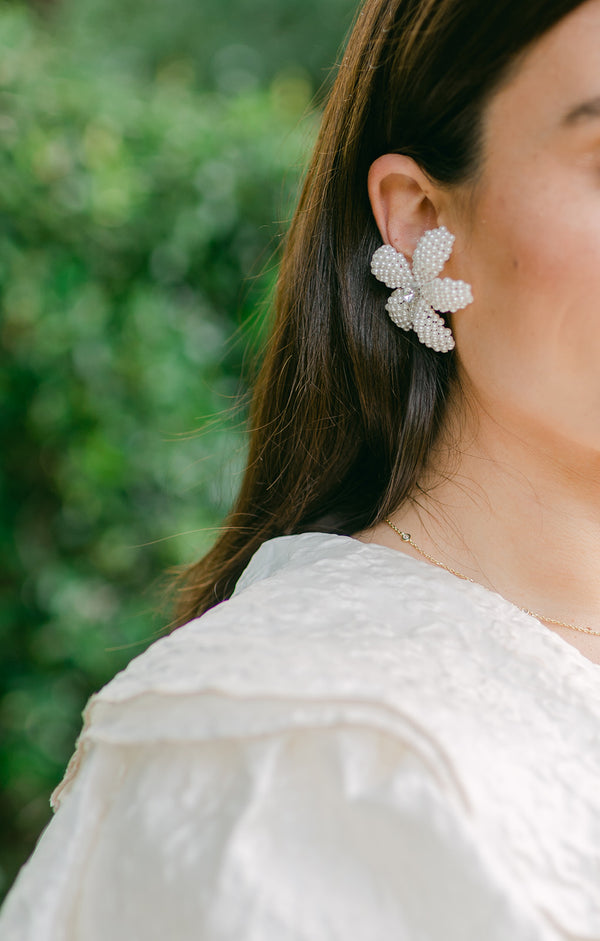 Blossom Earrings - Pearled Ivory
