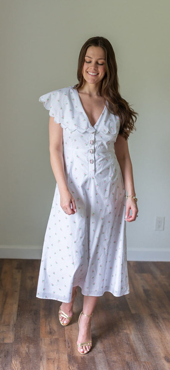 Chamomille Ditsy Scallop Dress
