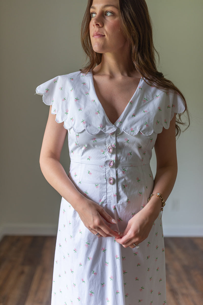 Chamomille Ditsy Scallop Dress