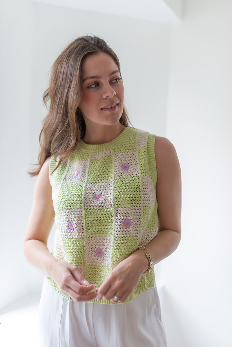 Floral Lime Sweater