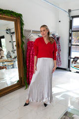 Pleated Pewter Dress