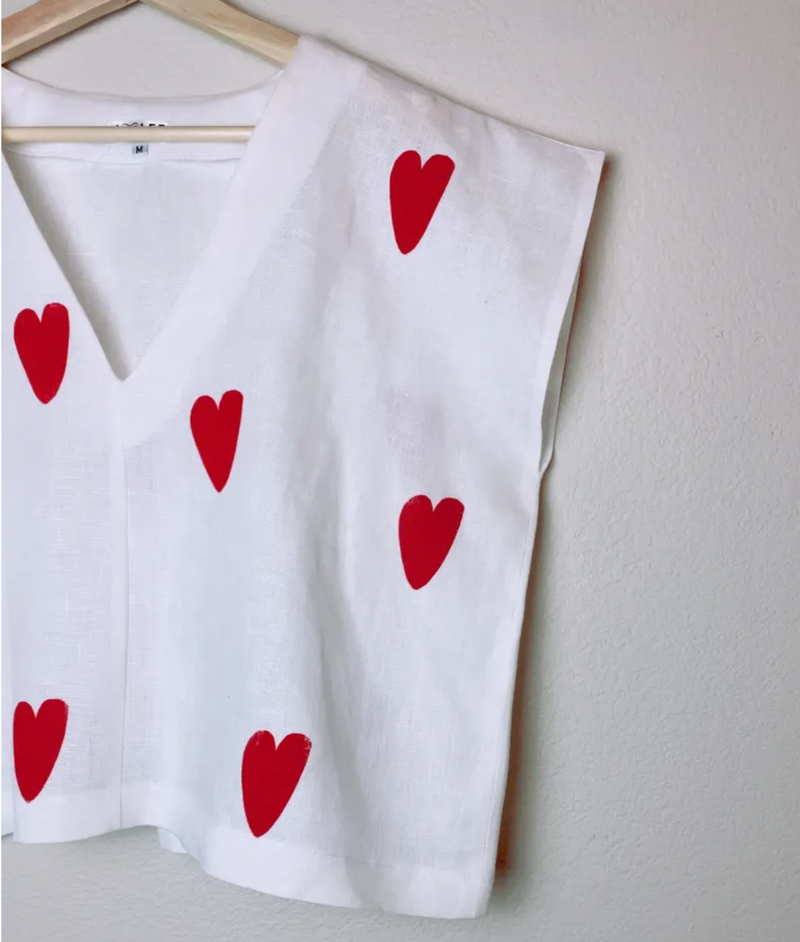 Linen Heart Top