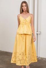 Eyelet Front Ribbon Top