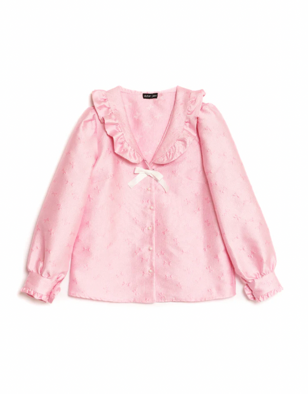 Gali Bow Jacquard Blouse