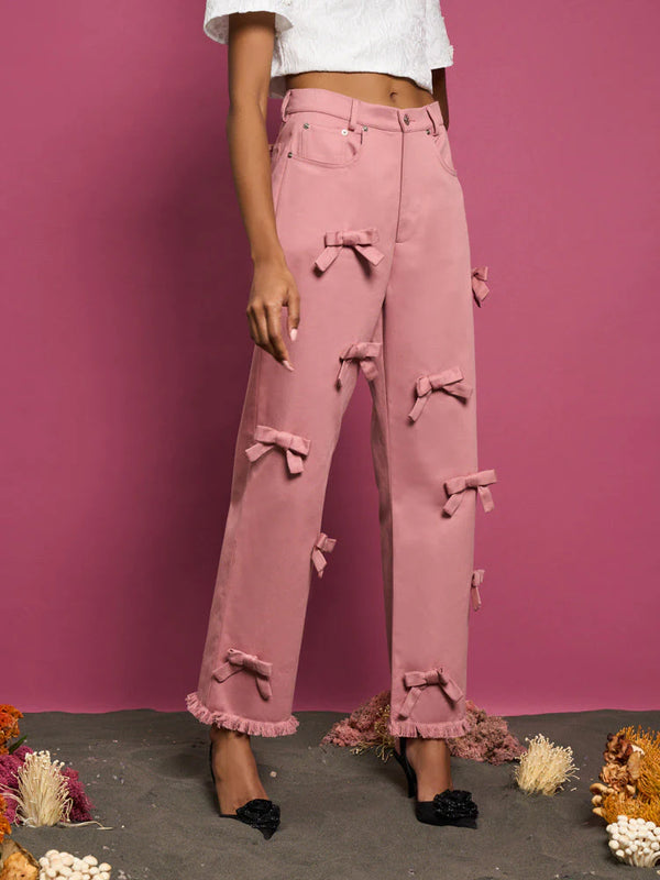 Marine Bow Denim Trousers