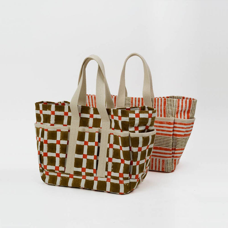 Orange Checkboard Market Tote