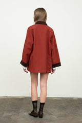 CORDUROY DETAIL BUTTON DOWN JACKET