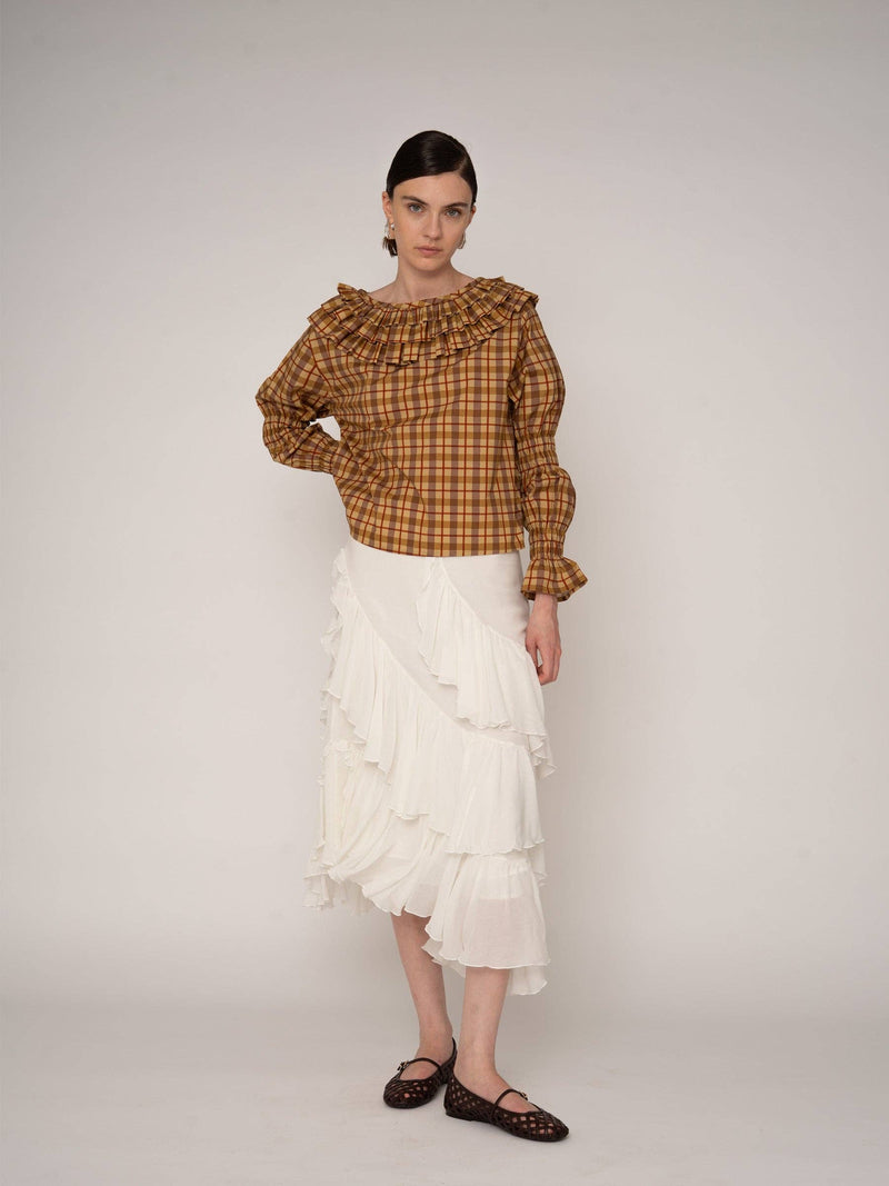 Tartine Plaid Print Blouse