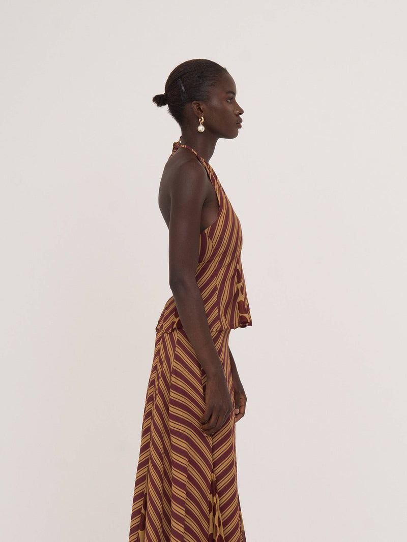 Contrast Stripes and Polka Dot Top