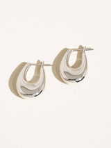 Quinn 18K Classic Droplet Hoop Earring: Silver