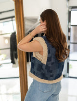 Fur Trim Denim Vest