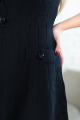 Jewel Buttoned Knit Mini Dress