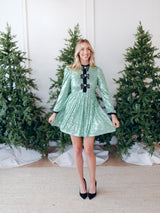Sonic Sequin Mini Dress - Sea Green