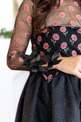 Amanda Rose Mesh Top - Coal Black