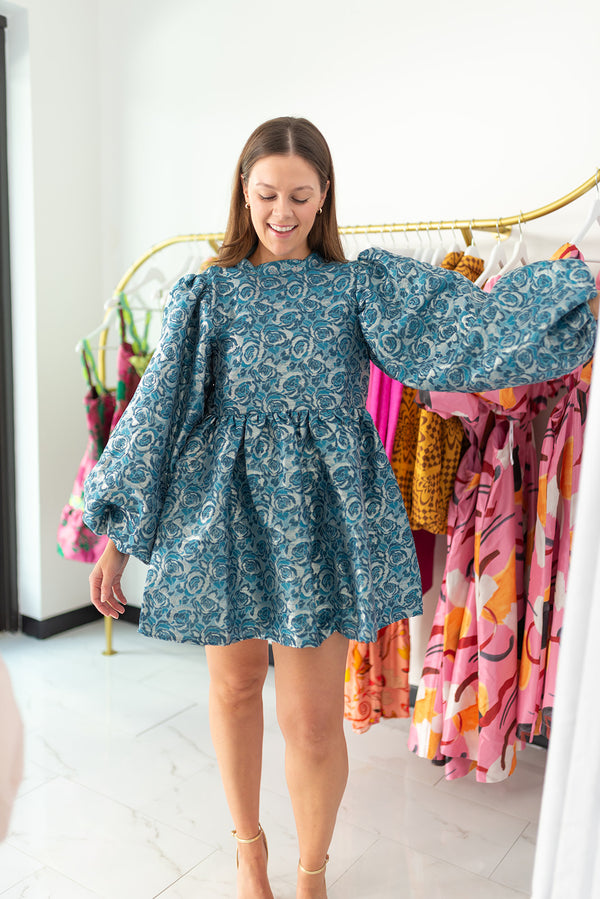 Opal Fleur Jacquard Mini Dress