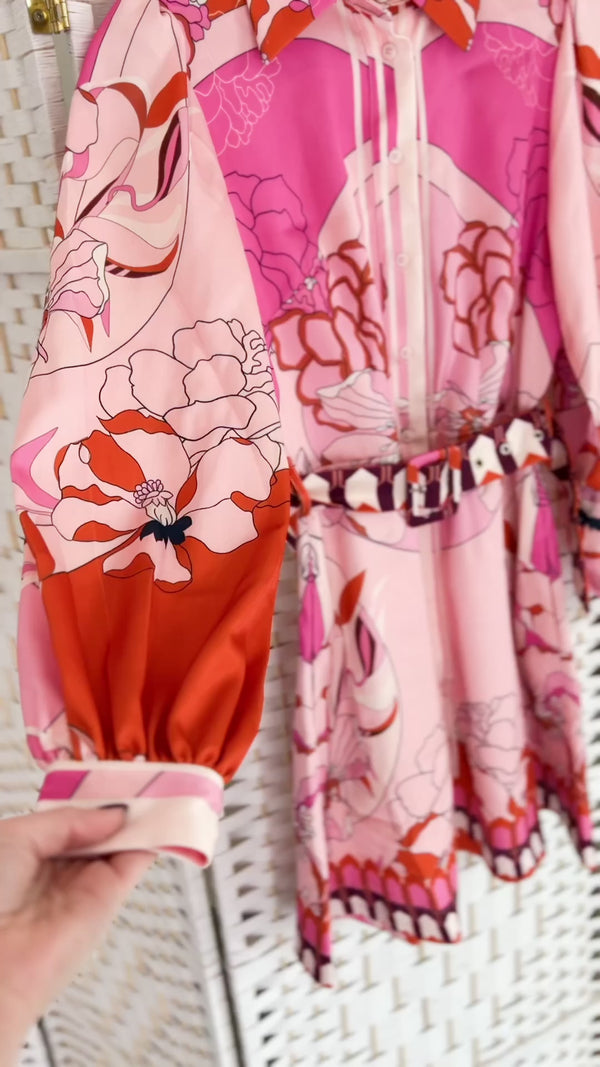 Pink Billy Engineered Shirt Dress