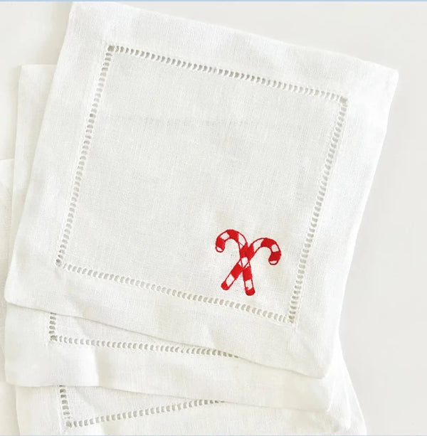 Candy Cane Cocktail Napkins, Set of 4
