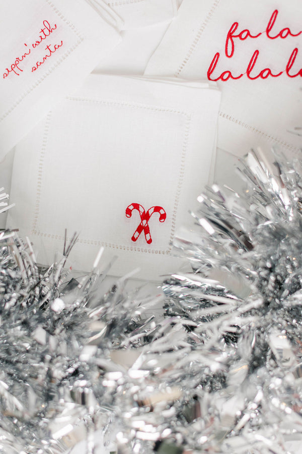 Candy Cane Cocktail Napkins, Set of 4